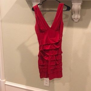 Red mini cocktail dress
